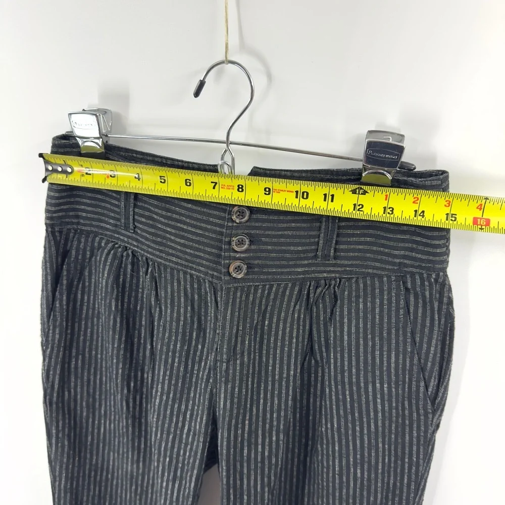 Sundance Pants Womens 4 Amelia Linen Blend Pinstripe Pleated Academia Goth - Picture 7 of 10
